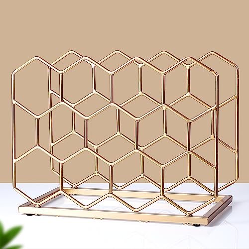 14 Bottle Countertop Wine Rack - Modern Gold Metal Design