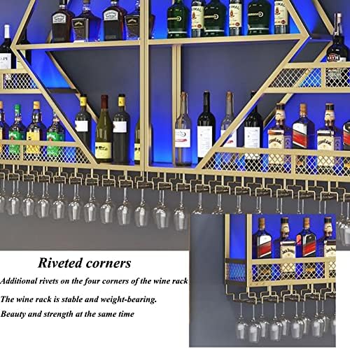 LED Wall Mounted Wine Rack with Glass Hangers 1