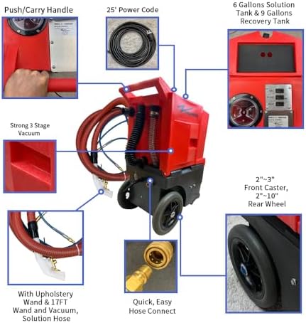 Z-Thunder Carpet Extractor With Heat 220PSI Portable