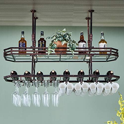 ZJDYDY Wall-Mounted Wine Rack Bronze 100x35cm