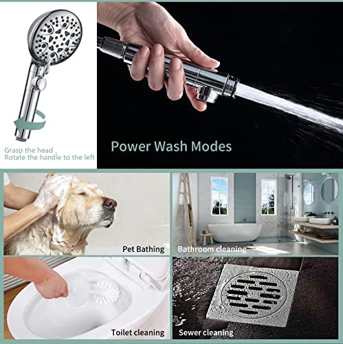 WHZeffect Handheld Shower Head with 8 Spray Modes and Power Wash 1