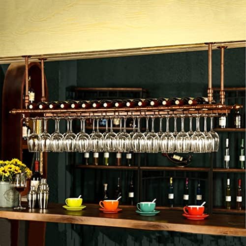Ceiling Hanging Bar Wine Rack - 80x3cm Wrought Iron Storage Shelf