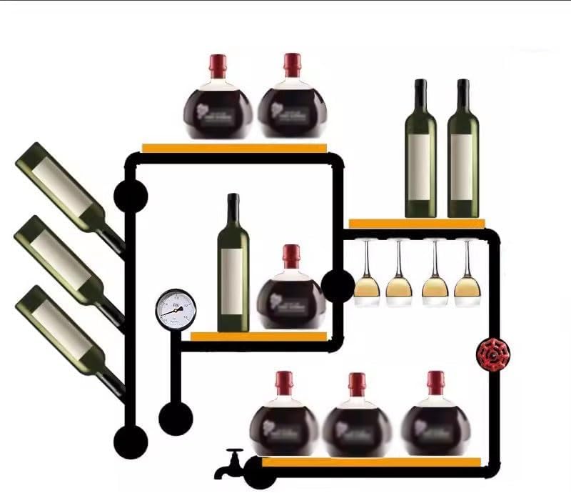 Industrial Style Iron Pipe Wall-Mounted Wine Racks