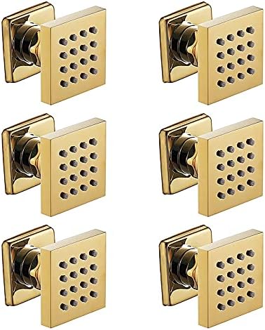 Gold Shower Faucet Set with 6 Massage Jets