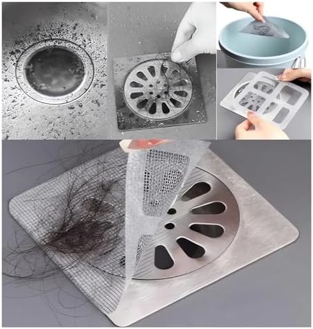 GYLCTOM Shower Drain Hair Catcher - 100PC Disposable Flat Mesh Sticker