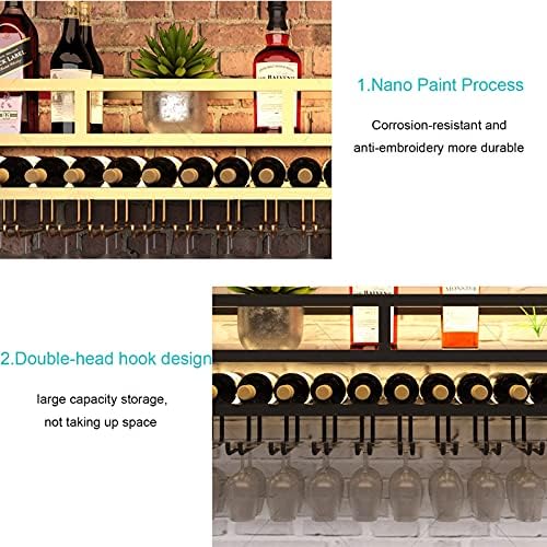 Wall-Mounted Wine Rack - Wrought Iron Goblet Holder with Large Capacity