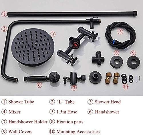 TECKI Black Oil Rubbed Bronze Shower Head Set with Handheld Mixer Taps