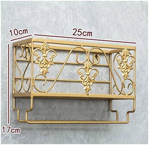 ALDEPO Wall-Mounted Wine Rack with Gold Organizer