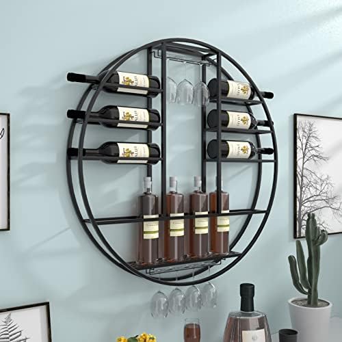 ZJDYDY Wall-Mounted Wine Rack Black 80x11x80cm