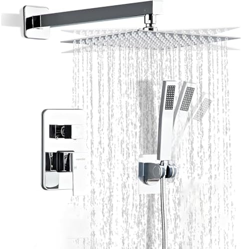 Hamckay 8 Inch Chrome Shower Faucet Set