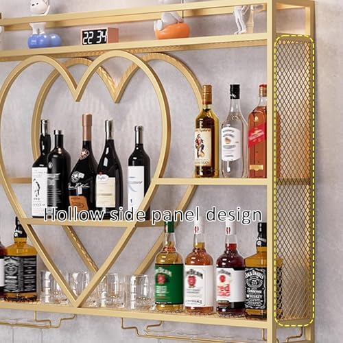 JKGHK 4-Layer Wall Mounted Wine Rack Black Industrial Style