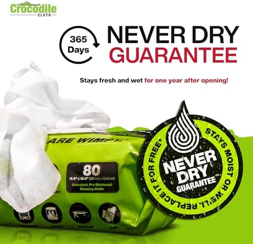 Crocodile Cloth PowerScrub - 80 Dual Surfaced Cloths 10in X 15in