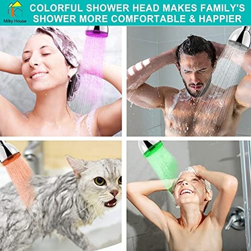 Milky House 7 Color LED Fixed Showerhead