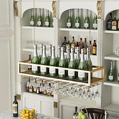ZJDYDY Wall-Mounted Wine Rack with Goblet Holder 1
