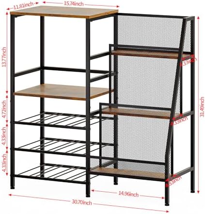 Hayexiha 3-Tier Freestanding Wine Liquor Rack Cabinet