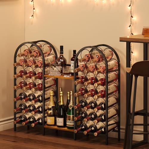 X-cosrack 40 Bottle Wine Rack with 2 Wooden Desks