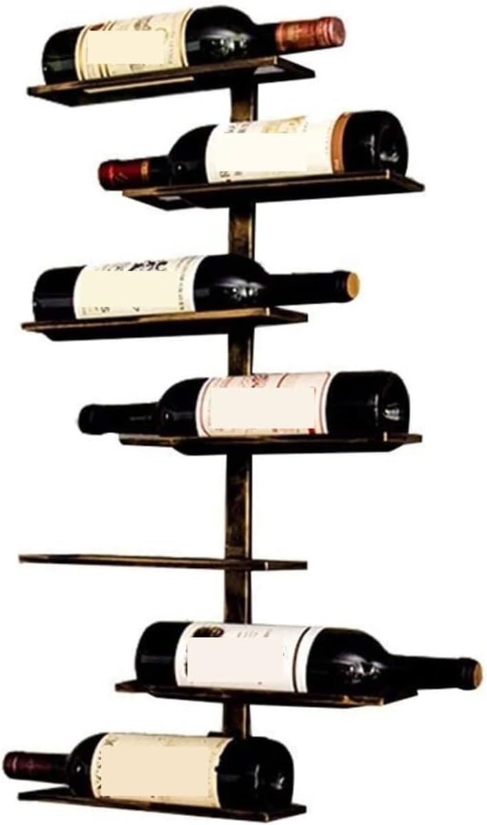 BIOMICE Industrial Wrought Iron Wine Rack for Home Storage