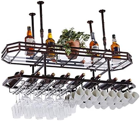 ZJDYDY Wall-Mounted Wine Rack Bronze 100x35cm