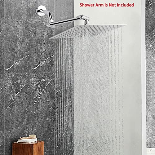 NearMoon 10-Inch Square Rain Shower Head with Chrome Finish