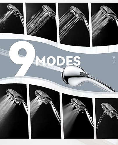 JDO High Pressure Handheld Shower Head 9 Settings