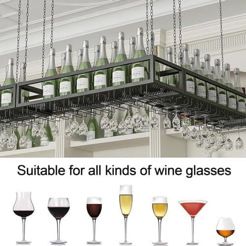 Adjustable Metal Wine Glass Holder for Ceiling and Wall