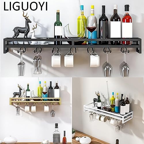 LIGUOYI Wall-Mounted Wine Rack 6080100CM Black Gold White