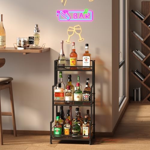 Bliesosfud Upgraded 3 Tier Liquor Stand for Home Bar