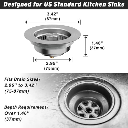 KENPMA 3-in-1 Kitchen Sink Drain Strainer