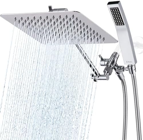 G-Promise All Metal 10 Inch Dual Square Shower Head Set