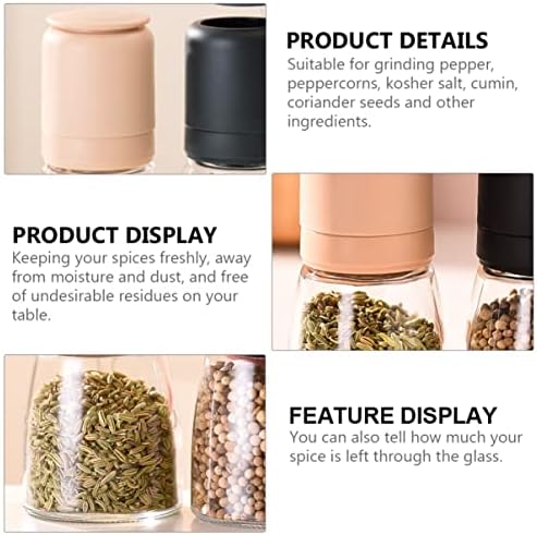 Alipis Salt Pepper Shaker Set with Refillable Glass Bottle