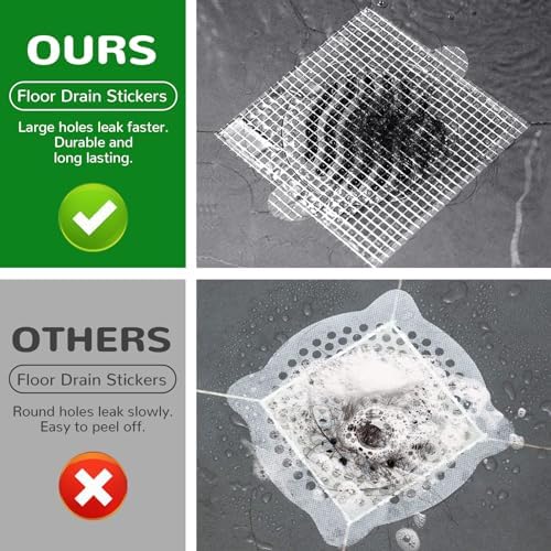 40 Pack Disposable Square Hair Catcher Sticker for Bathroom Drains