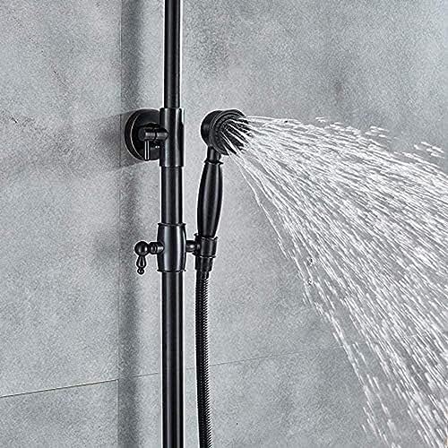 TECKI Black Oil Rubbed Bronze Shower Head Set with Handheld Mixer Taps