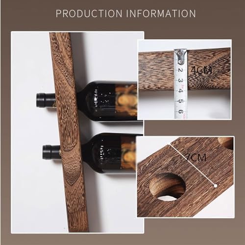 Wall-Mounted Wine Holder 90x7x2cm Tung Wood Creative Design