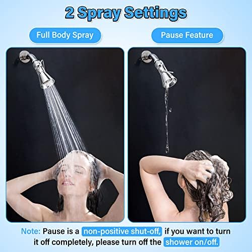 Enhon 2 Setting Pivoting Shower Head with Shut Off Valve