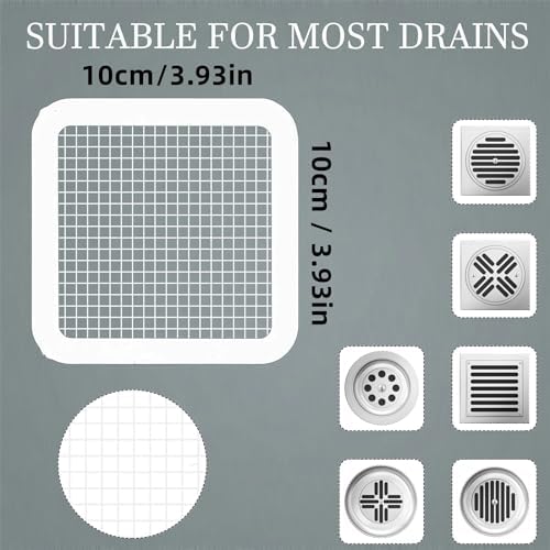 GYLCTOM Shower Drain Hair Catcher - 100PC Disposable Flat Mesh Sticker