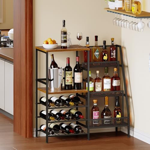 Hayexiha 3-Tier Freestanding Wine Liquor Rack Cabinet