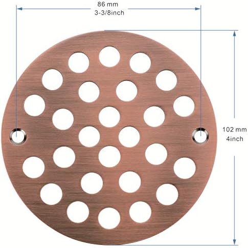 4-Inch Screw-in Shower Strainer Drain Cover Replacement Antique Copper