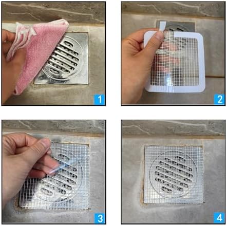 20 Pcs 4 Inch X 4 Inch Disposable Drain Hair Catcher Stickers