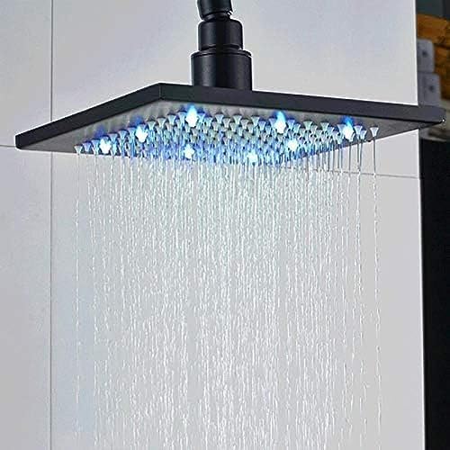TECKI Shower Faucet Set with LED Rainfall Head and Handheld Tap