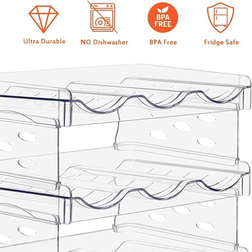 Baosia Stackable Wine Rack 2 Tiers 8 Bottles Space-Saving Organizer