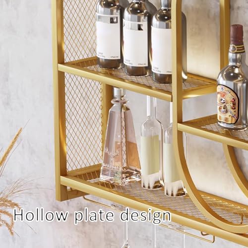 JIAOCKJIAO Wall Mounted Wine Rack with 3 Tiers