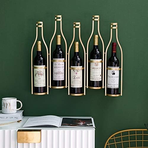 Wrought Iron Gold Wine Rack for Wall Mount