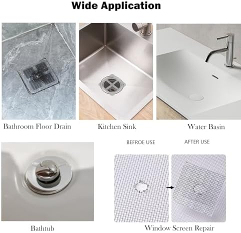 BOYYOEE Disposable Drain Hair Catcher 4x4 Inch 30 PCS Pack