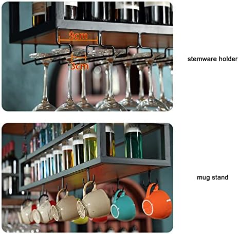 ZJDYDY Wall-Mounted Wine Glass Rack with Adjustable Height