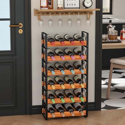 X-cosrack 6-Tier Freestanding Wine Rack with 24 Bottles Capacity