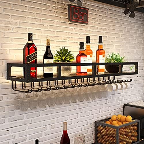 Wall-Mounted Wine Rack - Wrought Iron Goblet Holder with Large Capacity