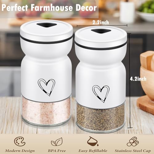 Stainless Steel Salt and Pepper Shaker Set with Adjustable Pour Holes