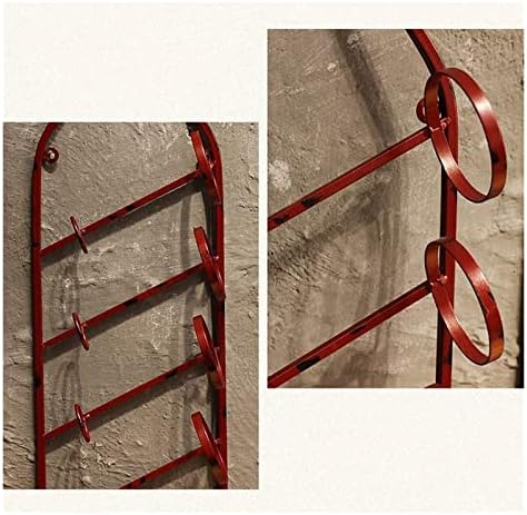 ALDEPO Wall-Mounted Wine Rack Red Retro Industrial Style