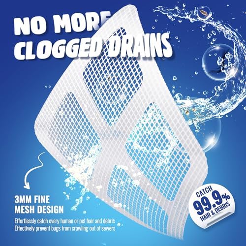 50 Pack Shower Hair Catcher Drain Cover Disposable Reusable