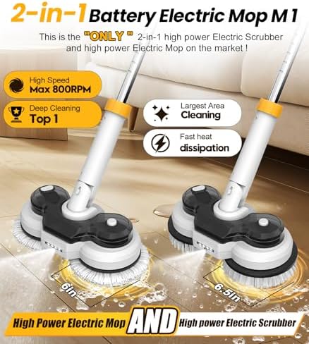 Qimedo 800RPM Cordless Electric Mop with Smart Display